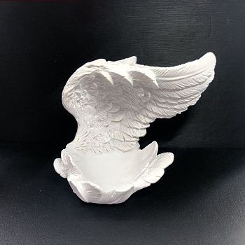 Wing Resin Display Base Stand Holder for Crystal, Crystal Sphere Stand, White, 10x6x8~8.5cm