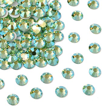 Preciosa&reg MAXIMA Crystal No Hotfix Flatback Stones, Czech Crystal, Dura Foiling, Round(438 11 615 Chaton Rose), 50520 200 Peridot AB, SS8(2.3~2.5mm)