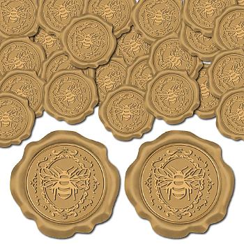 Adhesive Wax Seal Stickers, Envelope Seal Decoration, For Craft Scrapbook DIY Gift, Bees, 30mm, 50pcs