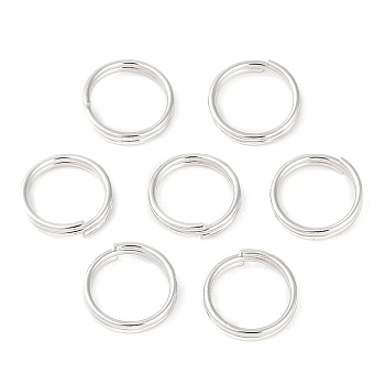 Brass Split Rings, Double Loops Jump Rings, Nickel Free, Platinum, 8x1.5mm, Inner Diameter: 6.5mm, Single Wire: 0.7mm