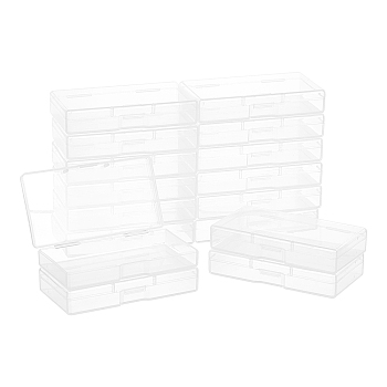 Plastic Bead Storage Containers Box, Rectangle, Clear, 5x9.3x1.75mm