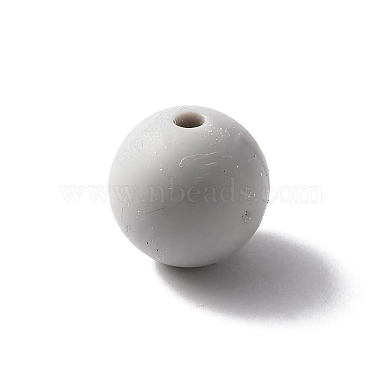 Ghost White Round Silicone Beads