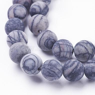 Natural Black Silk Stone/Netstone Beads Strands(G-F520-57-10mm)-3