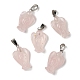 Natural Rose Quartz Pendants(G-B127-10P-14)-2