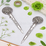 2Pcs Zinc Alloy Envelope Opener, Office Letter Opener, Ring with Tree, Antique Silver, 129x34.5x4mm(AJEW-LP0012-23)