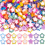 240Pcs 8 Colors Handmade Polymer Clay Beads, Star, Mixed Color, 8.5~11x9~11x4mm, Hole: 1.6mm, 30pcs/color(CLAY-SC0002-29)