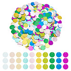 2000Pcs 10 Colors Ornament Accessories, PVC Plastic Paillette/Sequins Pendants, Flat Round, Mixed Color, 15.5x0.3mm, Hole: 1.4mm, 200pcs/color(PVC-OC0001-14B)
