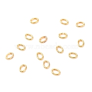Brass Open Jump Rings, Long-Lasting Plated, Oval, Real 18K Gold Plated, 21 Gauge, 4x3x0.7mm, Inner Diameter: 1.5x2.5mm(X-KK-F824-109A-G)