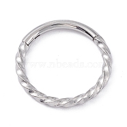 Twisted Ring Hoop Earrings for Girl Women, Chunky 304 Stainless Steel Earrings, Stainless Steel Color, 12.7x1.2mm, 16 Gauge(1.3mm)(STAS-D453-01P-03)