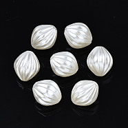 ABS Plastic Imitation Pearl Beads, Bicone, Creamy White, 12.5x11mm, Hole: 1.5mm, about 645pcs/500g(OACR-N008-154)