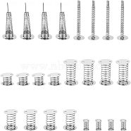 24Pcs 6 Style Steel Toy Spring Base, with Adhesive Tape, for DIY Bobble Head Doll Spring Base, Stainless Steel Color, 15~56x1~25.5mm, 4pcs/style(DIY-CA0004-67)