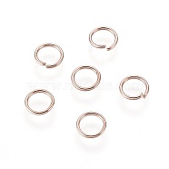 304 Stainless Steel Open Jump Rings, Rose Gold, 22 Gauge, 5x0.6mm, Inner Diameter: 4mm(STAS-O098-01RG-06)