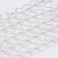 Iron Twisted Chains, Unwelded, with Card Paper, Oval, Silver Color Plated, 14.5x10x1.6mm, about 16.4 Feet(5m)/card(X-CH-1.6DK-S)