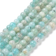 Natural Amazonite Round Beads Strands, 4~4.5mm, Hole: 0.8mm, about 91pcs/strand, 15.39~15.51''(39.1~39.4cm)(G-A025-01B)