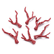 Synthetic Coral Beads, Branch, Dyed, Dark Red, 43.5~44.5x34x7.5mm, Hole: 1.5mm(CORA-T011-15B)