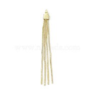 Brass Round Snake Chains Tassel Big Pendants, Golden, 65.5x4.5x2mm, Hole: 1.2mm(KK-P227-07G)