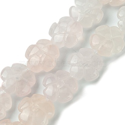 Natural Rose Quartz Beads Strands, Flower, 14x14x5.5mm, Hole: 1.2mm, about 29pcs/strand, 14.80''(37.6cm)(G-H023-B14-01)