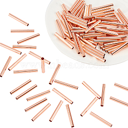 Elite 100 Pcs Brass Tube Beads, Column, Rose Gold, 30x4mm, Hole: 3.5mm(KK-PH0001-69)