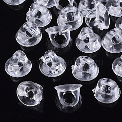 Transparent AS Plastic Charm Base Settings, for Flat Back Cabochons, Hair Findings, DIY Hair Tie Accessories, Clear, 8x6mm, hole: 3mm(X-FIND-T064-006B-01)
