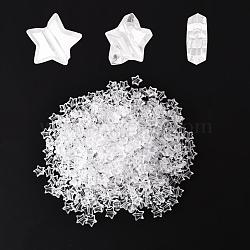 500Pcs Transparent Acrylic Beads, Star, Clear, 9x10x4mm, Hole: 1.6mm, about 500pcs/bag(MACR-YW0001-27)
