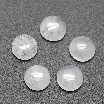 Natural Quartz Crystal Cabochons, Rock Crystal Cabochons, Flat Round, 8x3~4mm