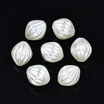 ABS Plastic Imitation Pearl Beads, Bicone, Creamy White, 12.5x11mm, Hole: 1.5mm, about 645pcs/500g
