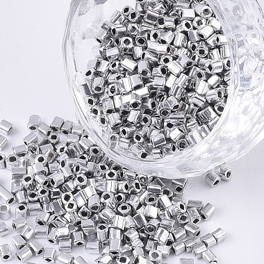 2mm Silver Cube Glass Beads