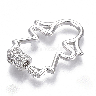 Messing Micro Pave klare Zirkonia Schraube Karabiner Schloss Charms(ZIRC-T013-07P-NF)-3