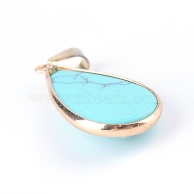 Teardrop Natural & Synthetic Mixed Stone Pendants(G-Q449-27)-3