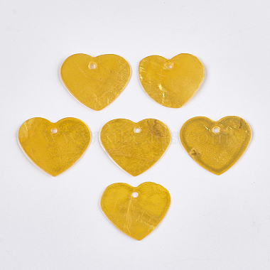 Yellow Heart Other Sea Shell Pendants