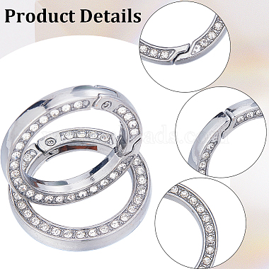 8 pcs 4 styles en alliage cristal strass anneaux de porte à ressort(FIND-GF0005-59)-6