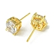Brass with Cubic Zirconia Stud Earrings(EJEW-G379-01G)-2