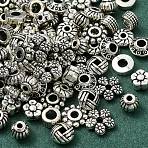 100Pcs 10 Styles Tibetan Style Alloy Spacer Beads, Mixed Shapes, Antique Silver, 5~7x2~4mm, Hole: 1~3mm, 10pcs/style(TIBEB-YW0001-14-1)