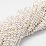 4mm White Round Shell Pearl Beads(BSHE-L025-01-4mm)
