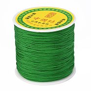 Braided Nylon Thread, Chinese Knotting Cord Beading Cord for Beading Jewelry Making, Green, 0.8mm, about 100yards/roll(NWIR-R006-0.8mm-233)