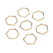 Brass Linking Rings, Long-Lasting Plated, Cadmium Free & Lead Free, Hexagon, Real 24K Gold Plated, 12x13.5x1mm, Inner Diameter: 10.5x12mm(X-KK-F831-013C-G-RS)
