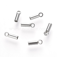 201 Stainless Steel Cord Ends, End Caps, Tube, Stainless Steel Color, 7x2mm, Hole: 1.5mm, Inner Diameter: 1mm(STAS-L192-04AS)