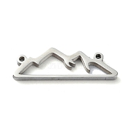 304 Stainless Steel Pendants, Laser Cut, Mountain Charm, Stainless Steel Color, 7.5x24x1mm, Hole: 1.2mm(STAS-C097-60P)