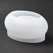 Oval Potting Display Holder Silicone Molds, for UV Resin, Epoxy Resin Craft Making, White, 144x105x69mm, Inner Diameter: 100x70mm(DIY-I096-16)