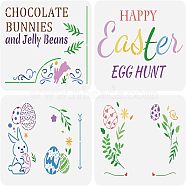 4Pcs 4 Styles PET Hollow Out Drawing Painting Stencils Sets, for DIY Scrapbook, Photo Album, Easter Egg & Rabbit & Word, Easter Theme Pattern, 29.7x21cm, about 1pc/style(DIY-WH0383-0022)