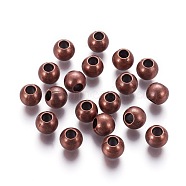 CCB Plastic European Beads, Large Hole Rondelle Beads, Red Copper, 10x8mm, Hole: 4mm(CCB-J028-09R)