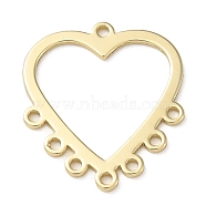 Brass Chandelier Component Links, Connector, Golden, Heart, 17x15x1mm, Hole: 1mm(KK-H450-02A-G)