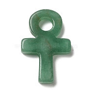 Natural Green Aventurine Pendants, Ankh Cross Charms, 29.5~30x20x5~5.5mm, Hole: 5mm(G-R492-03F)