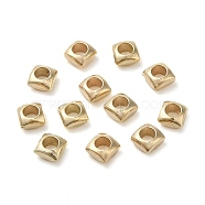 CCB Plastic Beads, Square, Golden, 4x4x2mm, Hole: 2.3mm(CCB-H001-13G)