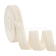 Flat Polycotton Twill Tape Ribbon, Herringbone Ribbon, Cornsilk, 40x0.6mm(OCOR-WH0066-92J-01)
