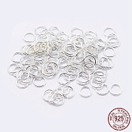 925 Sterling Silver Open Jump Rings, Round Rings, Silver, 19 Gauge, 5x0.9mm, Inner Diameter: 3mm, about 119pcs/10g(STER-F036-02S-0.9x5mm)