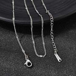 12Pcs 1.8MM 304 Stainless Steel Textured Twisted Chain Necklaces for Men Women, Tarnish Free, Stainless Steel Color, 17.72 inch(45cm), 1.8mm wide, 50mm extender chain(NJEW-H093-20P-03)