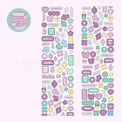 PET Plastic Stickers, for DIY Scrapbooking, Photo Album Decoration, Medium Purple, 65x42mm(DIY-H168-01D)