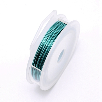 Round Copper Craft Wire, Dark Turquoise, 24 Gauge, 0.5mm, about 30m/roll