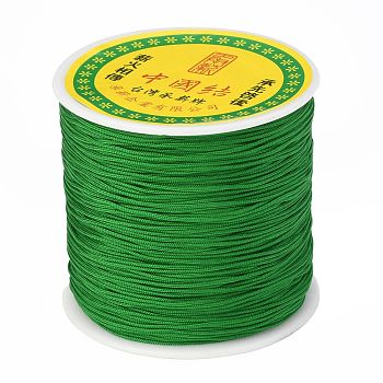 Braided Nylon Thread, Chinese Knotting Cord Beading Cord for Beading Jewelry Making, Green, 0.8mm, about 100yards/roll